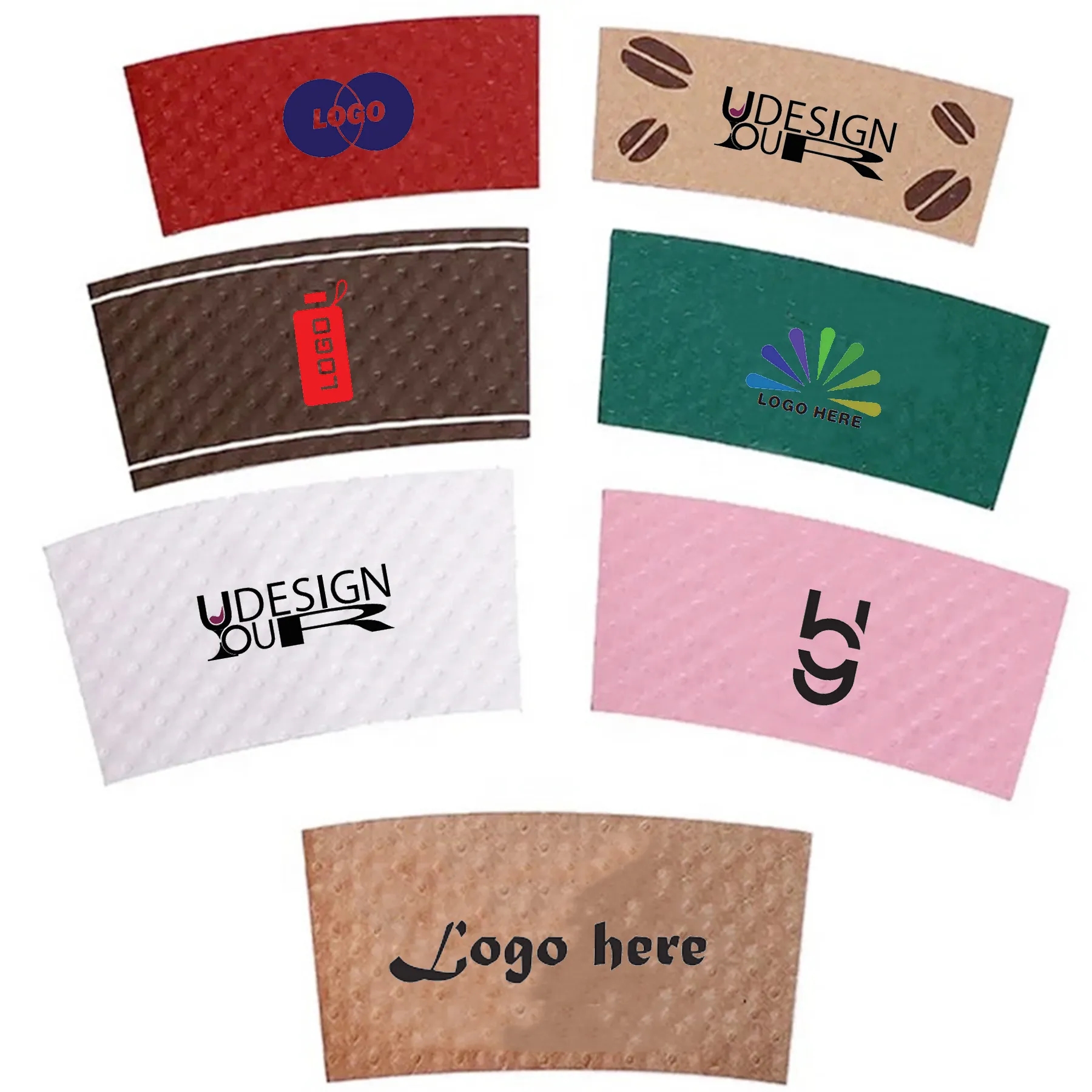 White Corrugated Coffee Cup Sleeve MOQ500 1