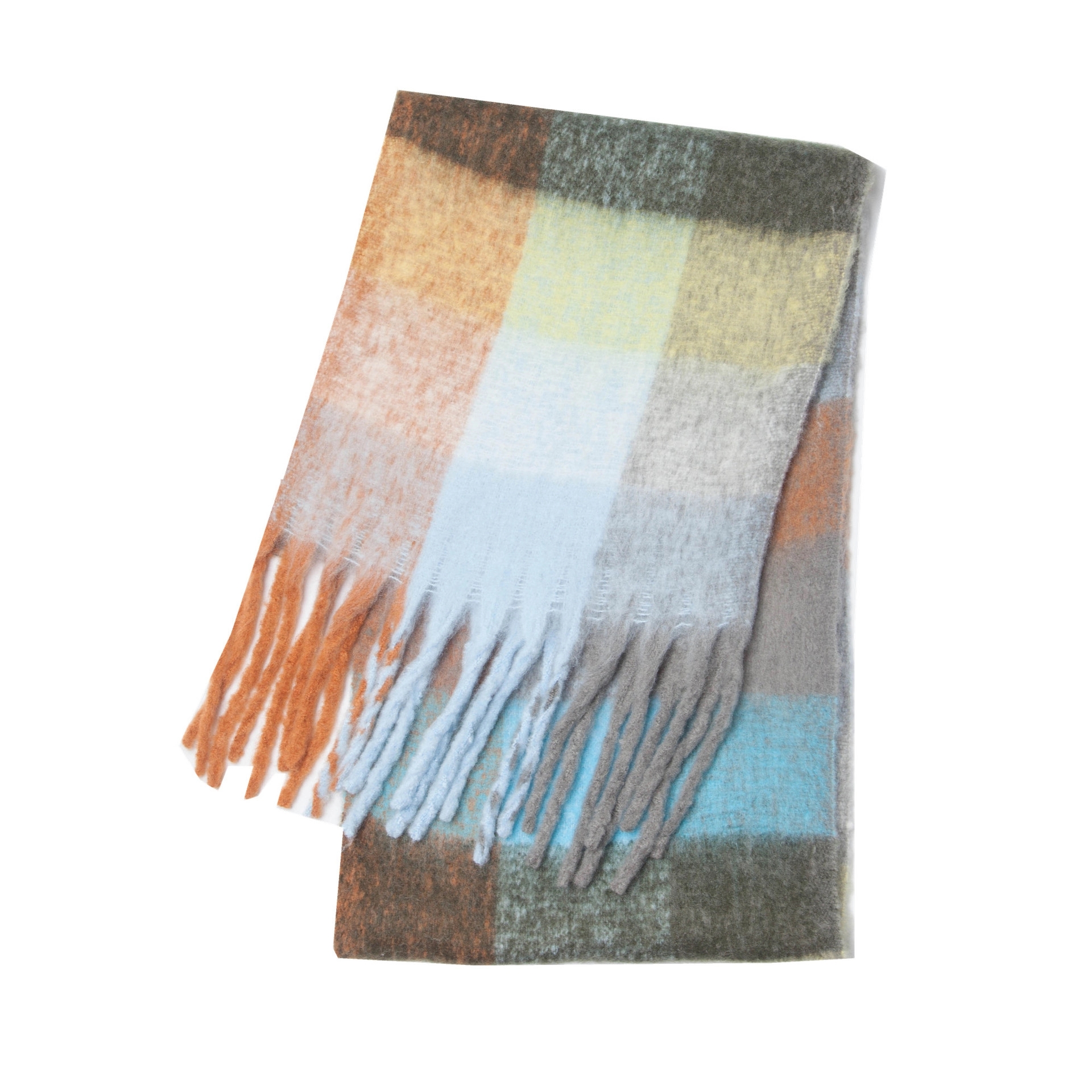 Fringed Plaid Shawl 13