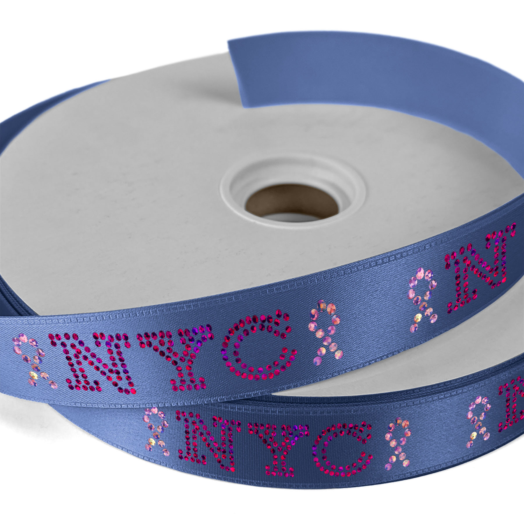 1" Badge Satin Ribbon - 25yd Roll - Sparkle 16