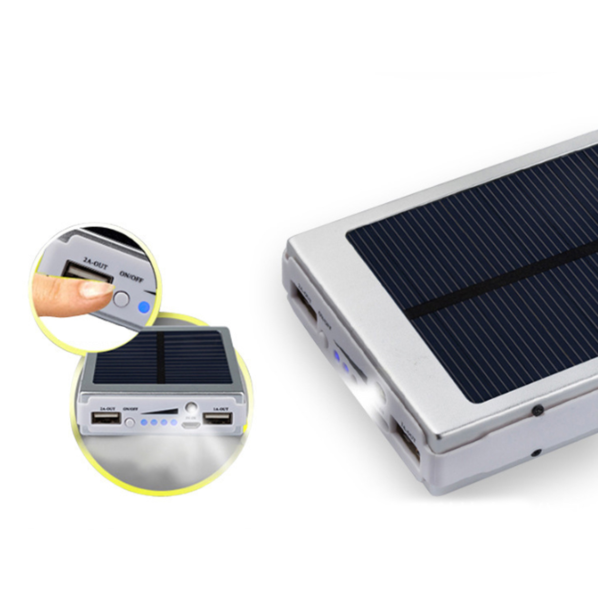 Portable Solar Power Bank Charger with Solar Panel 6