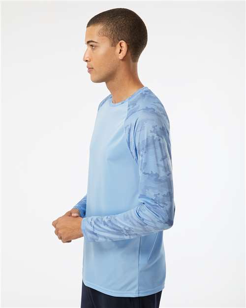 Unisex Cayman Performance Camo Colorblocked Long Sleeve T-Shirt - 216 46