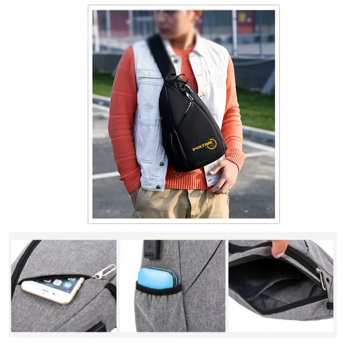 Sling Backpack Crossbody Shoulder Bag For Travel Hiking 3