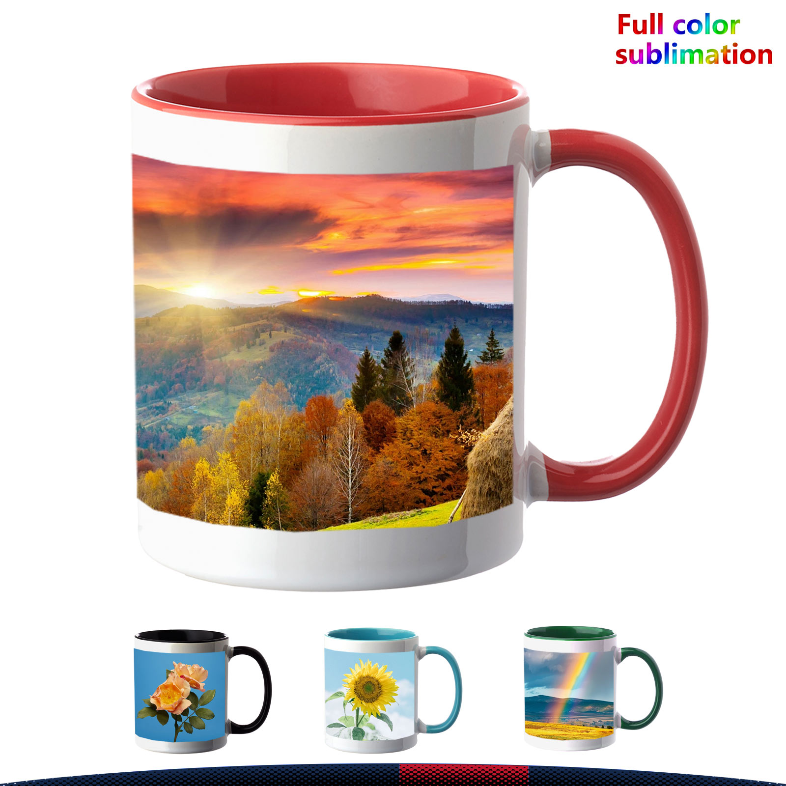 11 oz. Bright Two-tone Ceramic Mugs 5