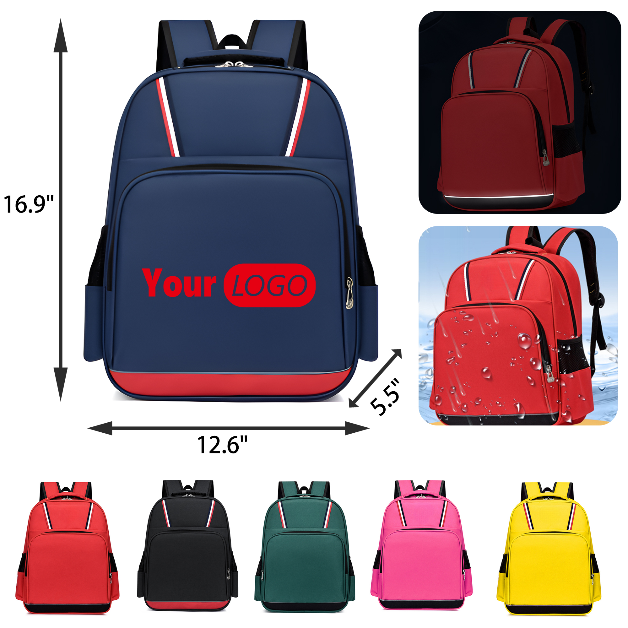 MOQ 50 PCS Oxford Sturdy Children Backpacks 6