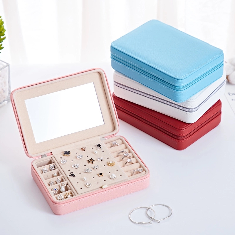 Portable Travel Jewelry Organizer Box with Mirror / Hook 15