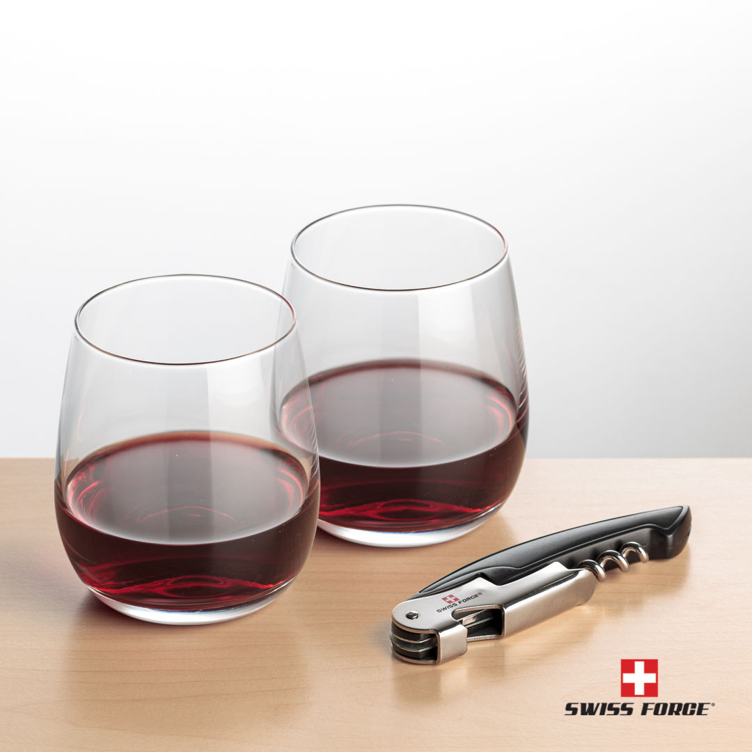 Swiss Force® Opener & Crestview Stemless Wine 12