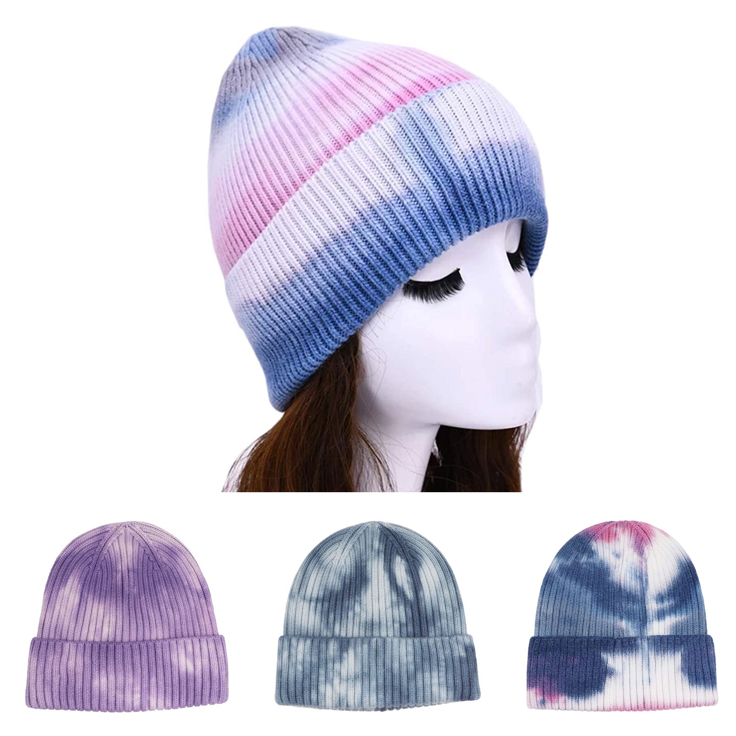 Tie-dye Printed Knitted Beanie 3