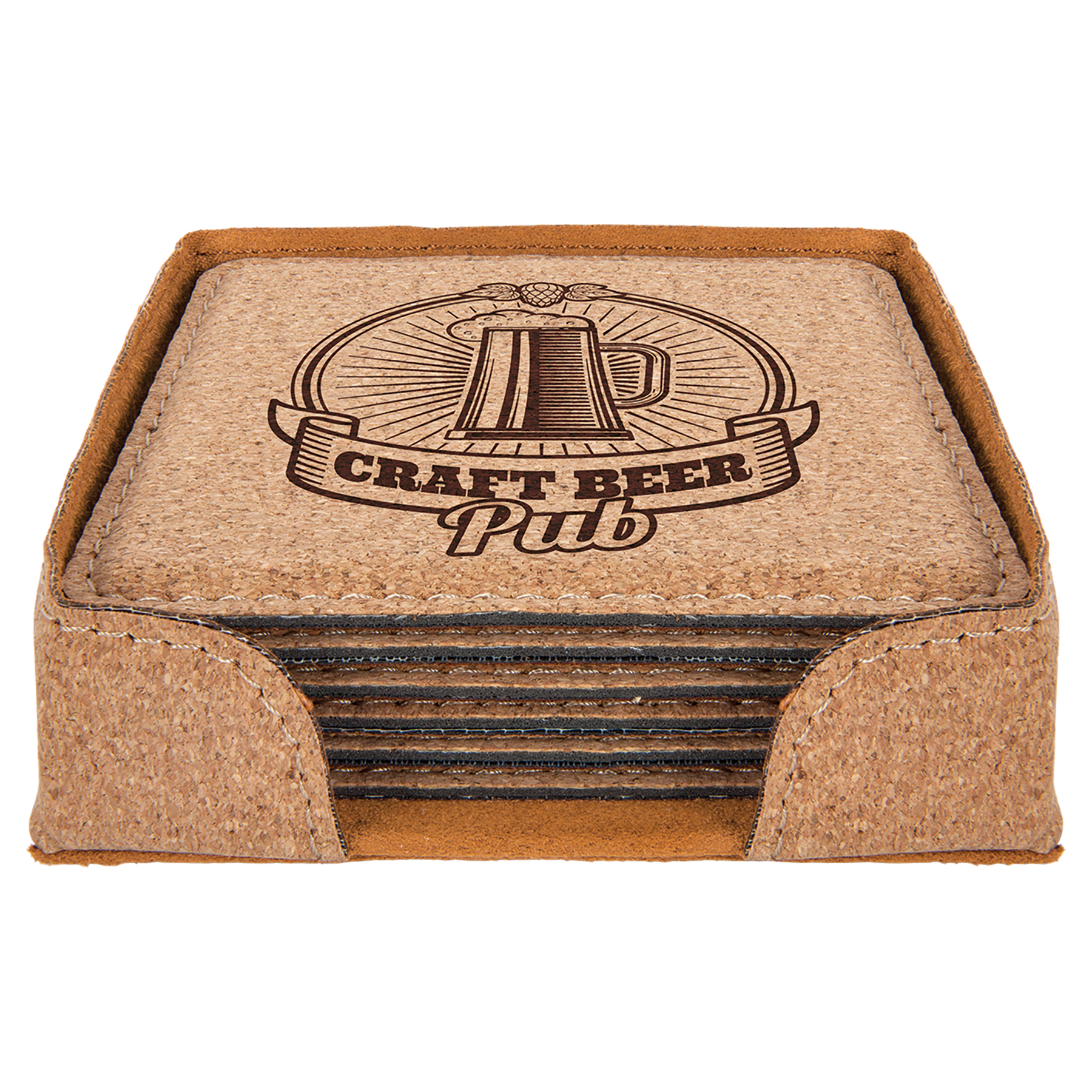 4" x 4" Square Cork 6-Coaster Set