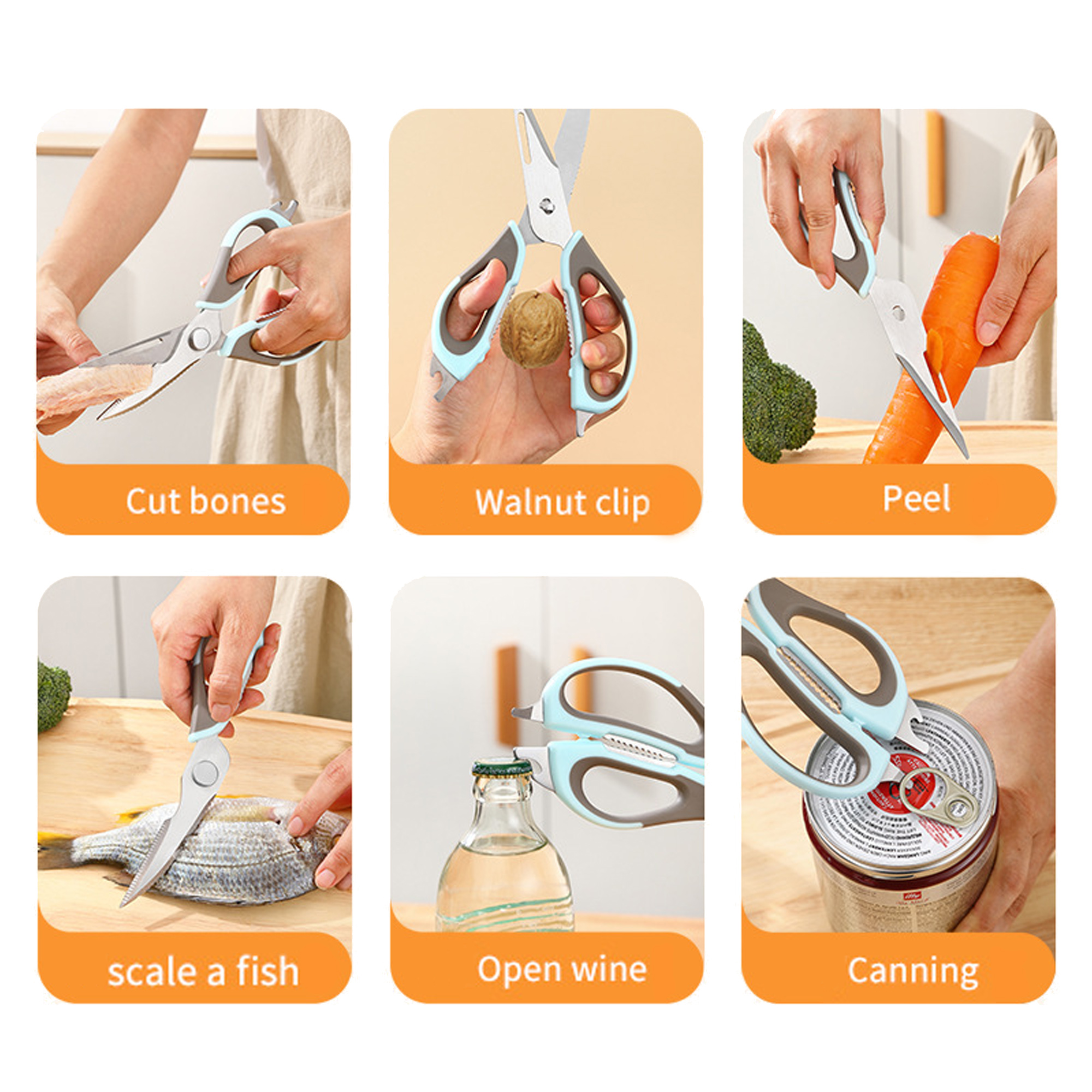 Sharp Kitchen Scissors Set With Magnetic Holder 2