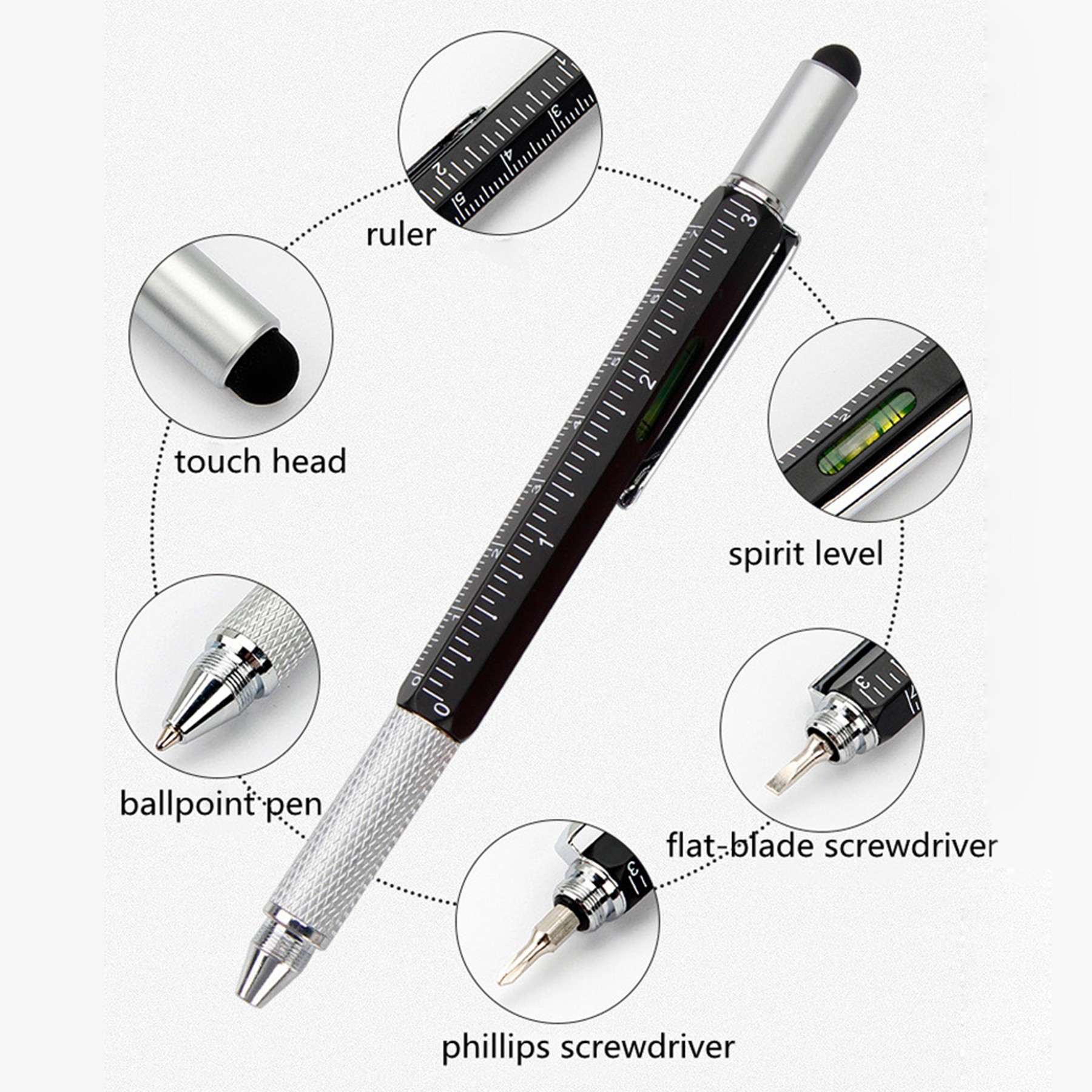 6 In 1 Multi Function Ball Point Pen 2