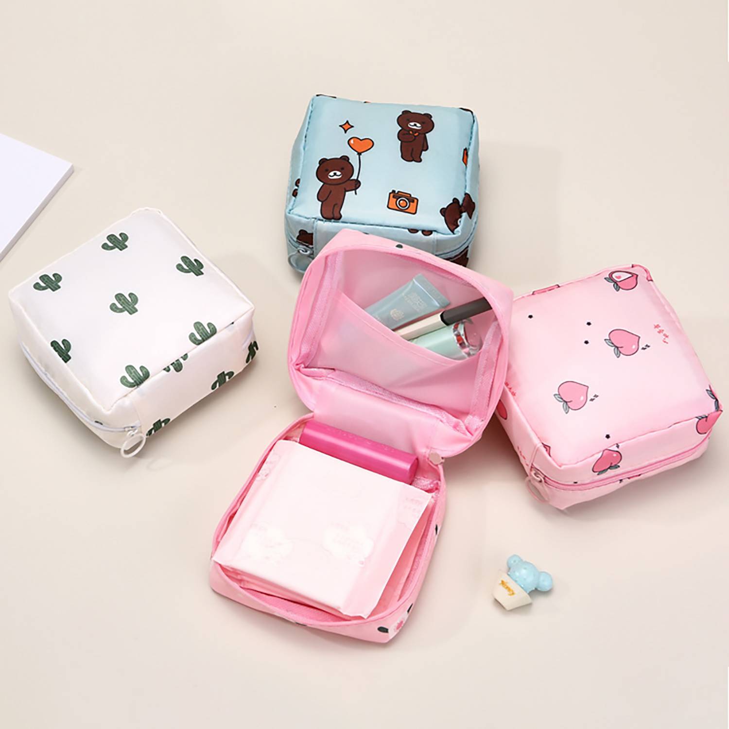 Cute cartoon-style,big capacity, sanitary napkin storage bag 8