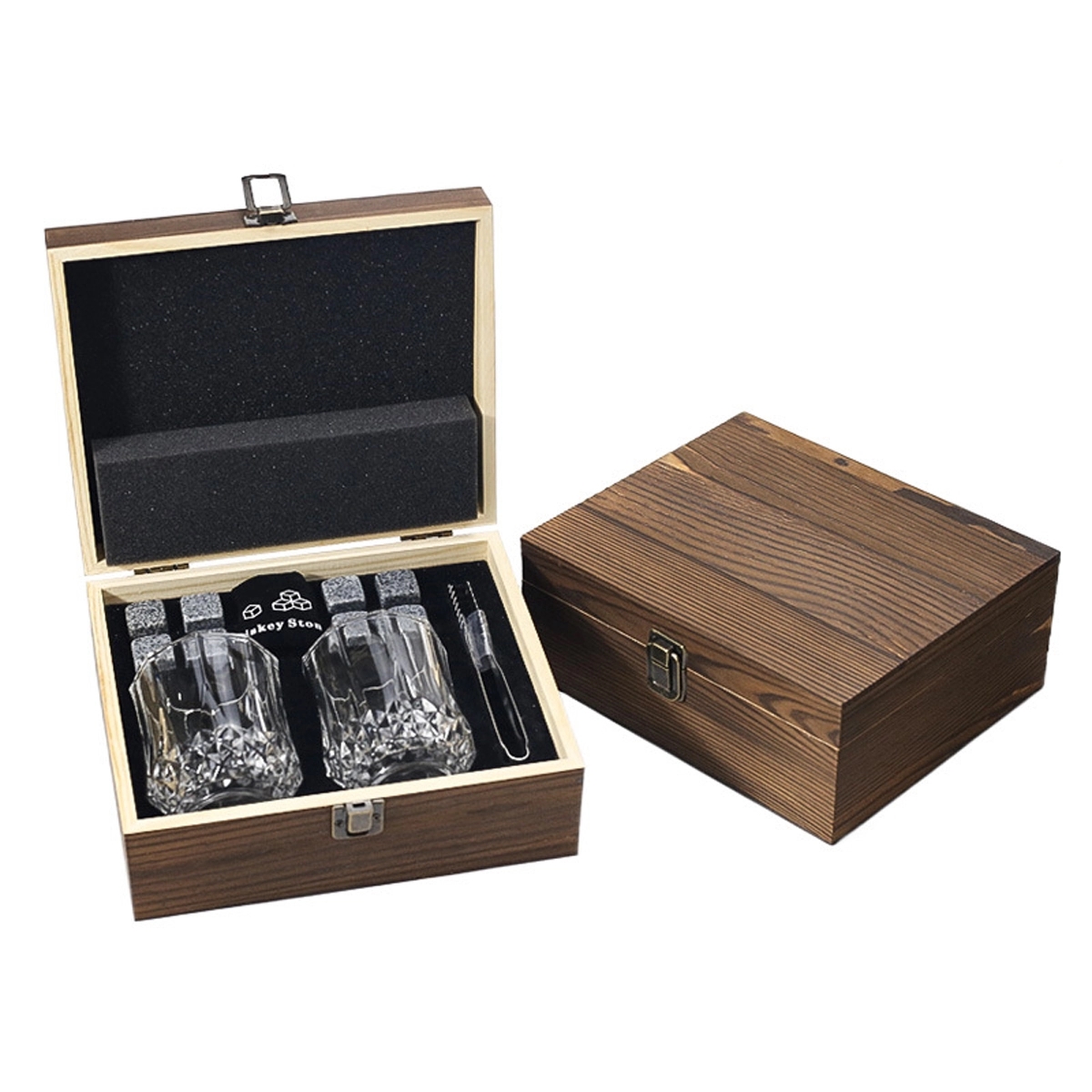 Whiskey Stone Gift Set With Wood Box 2