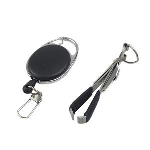 Multi Function Knife Tool Stainless Steel With Carabiner Keychain 14