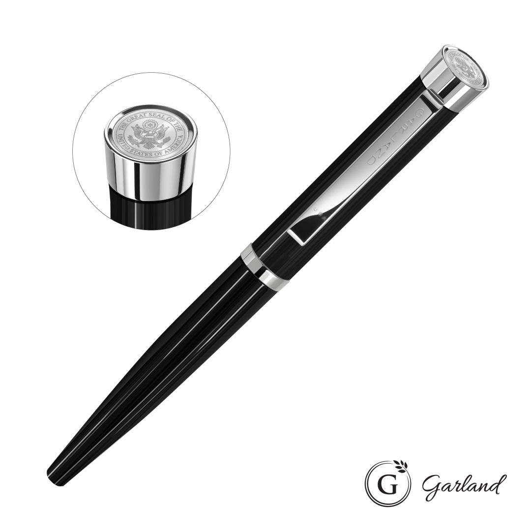 Garland® Executive Color Custom Emblem Rollerball Pen-Chrome 7