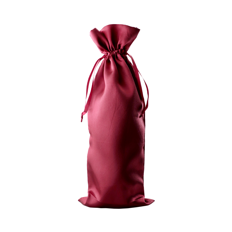 Burgundy Satin Wine Bag 1
