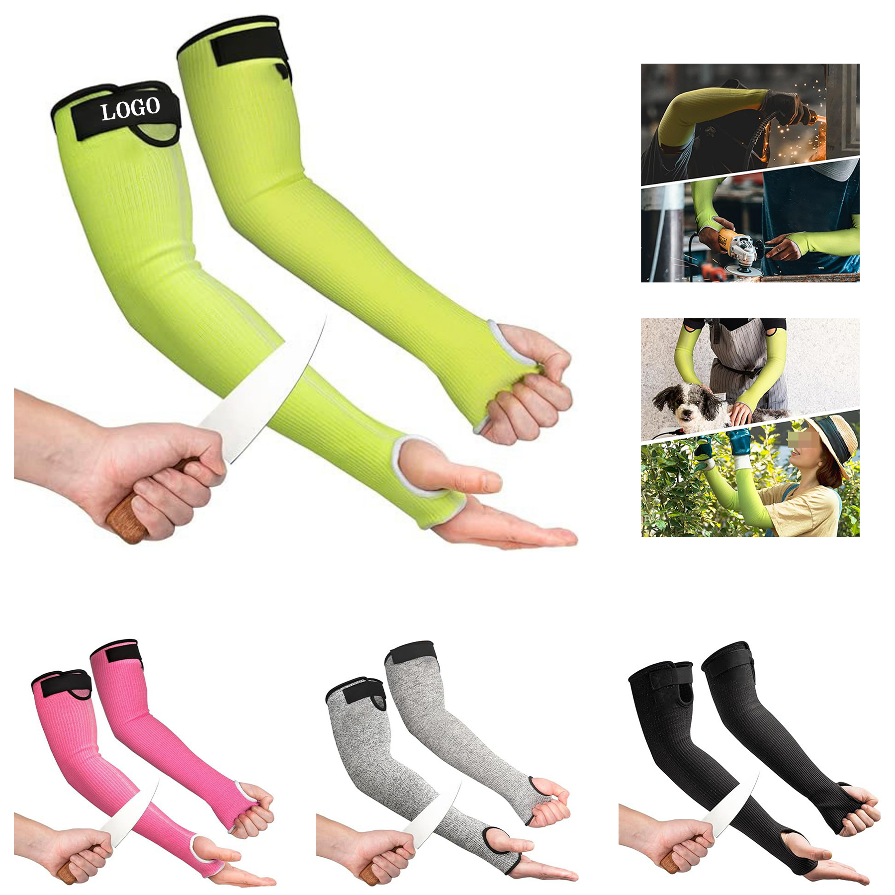 Cut Resistant Thumb Hole Farmers Sleeves 5