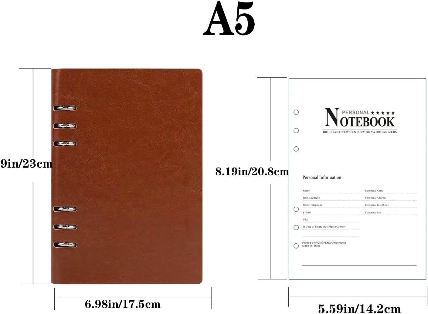 A5 PU Leather Cover Notebook 5
