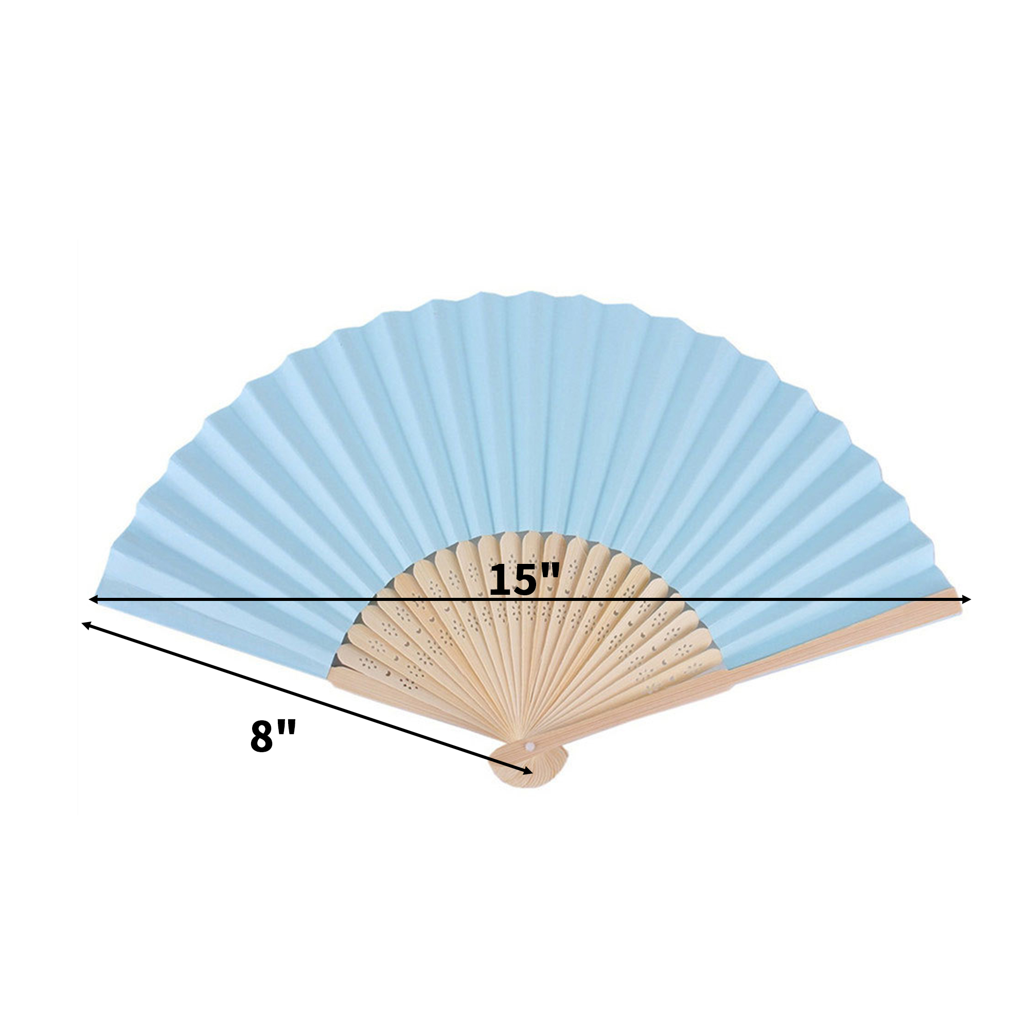 Traditional Style Folding Paper Fan With Bamboo Handle 11
