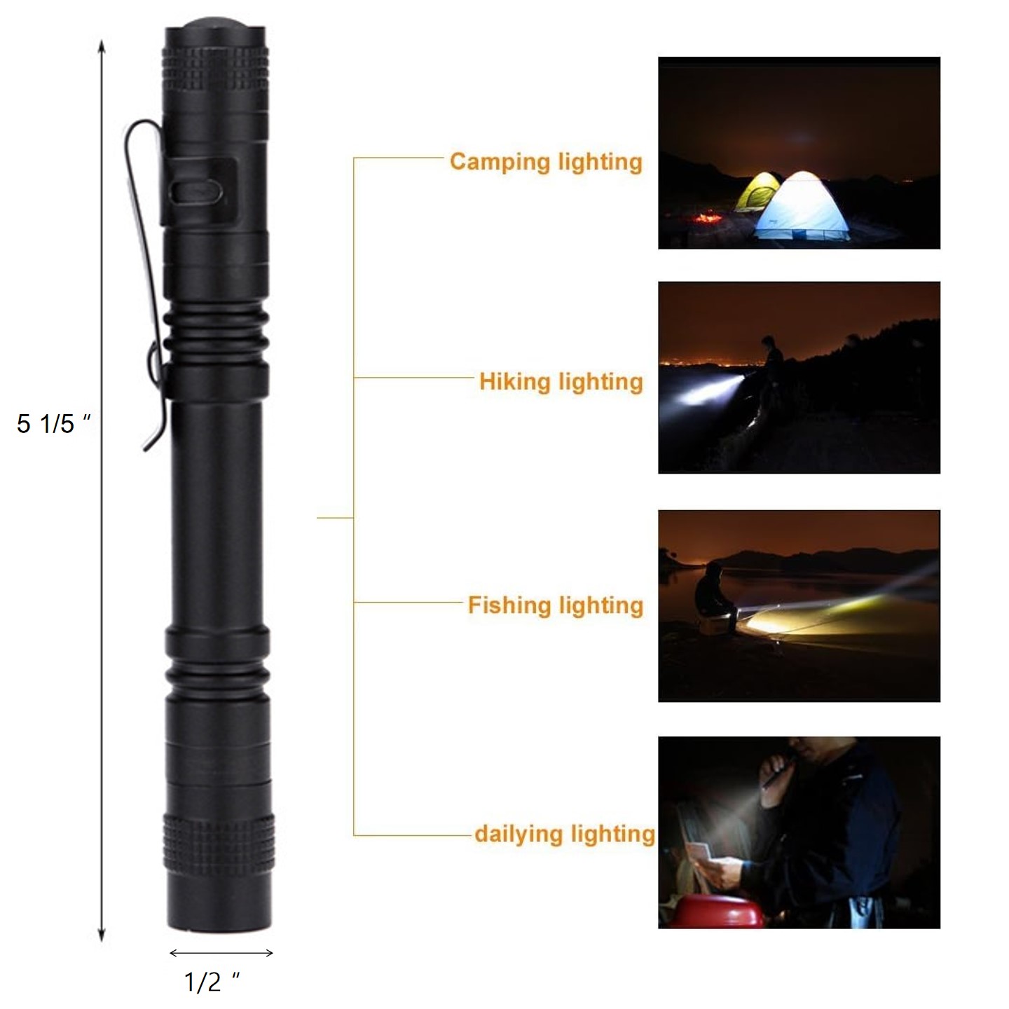 Aluminum LED pocket work light with clip 6