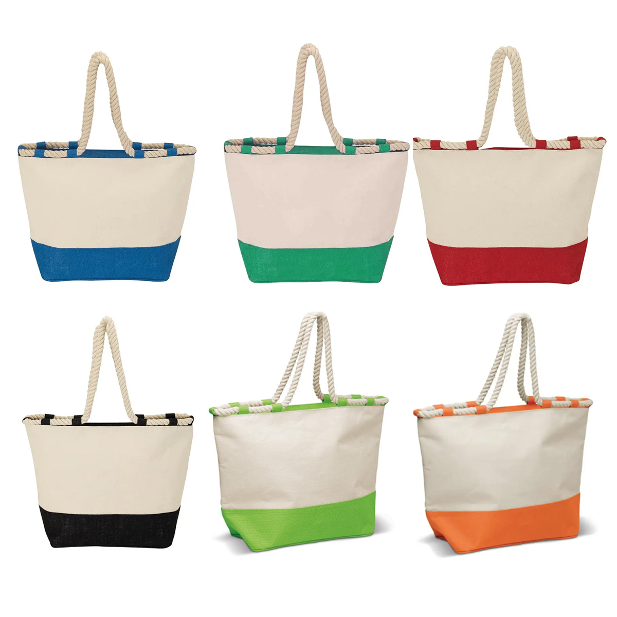 20L Durable Canvas Beach Tote Bag with Rope Handles 2