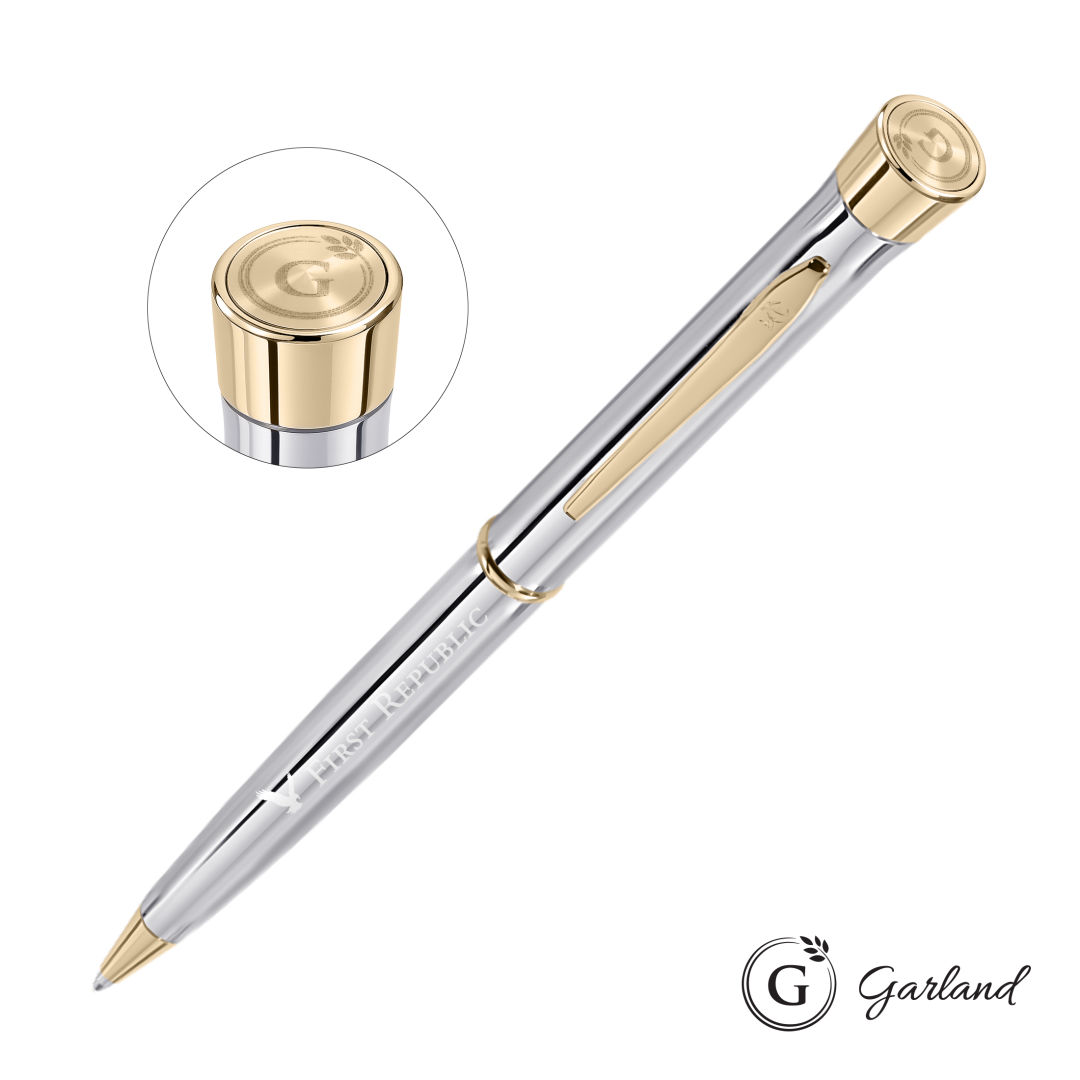Garland® Signature Emblem Twist Ballpoint Pen - Chrome