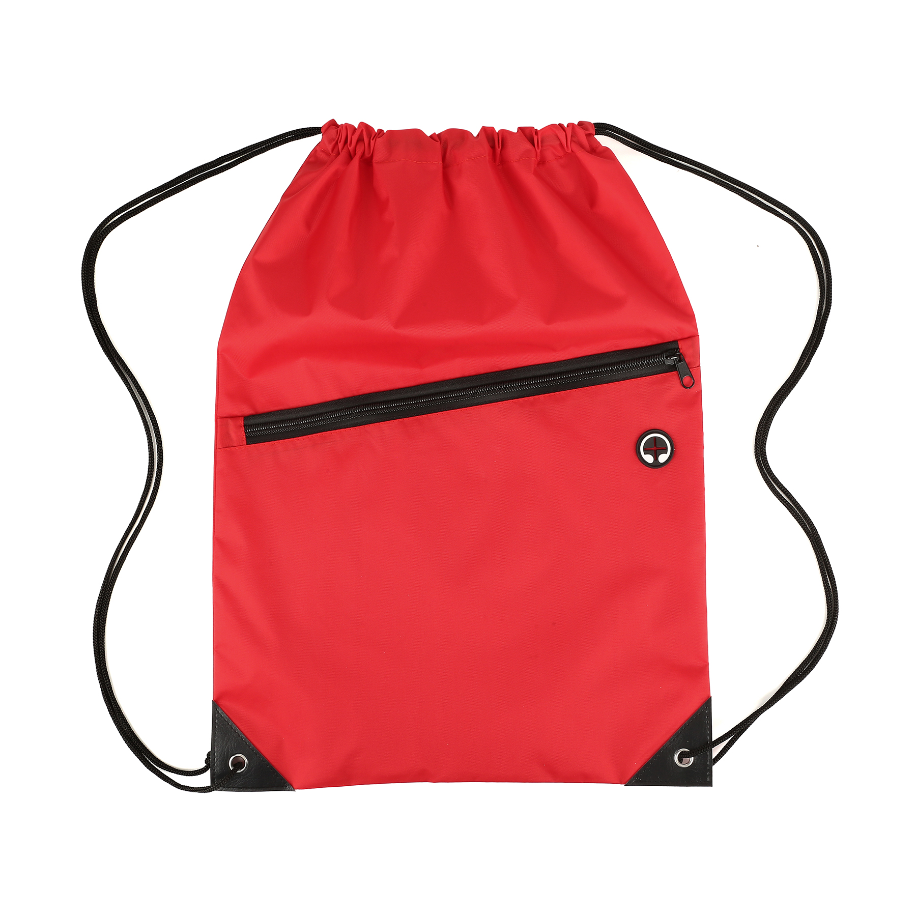 Nylon Drawstring Backpack With Zipper Pocket 8