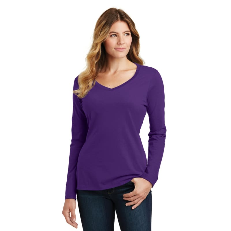 Port & Company Women's Long Sleeve Fan Favorite V-Neck Tee. 83