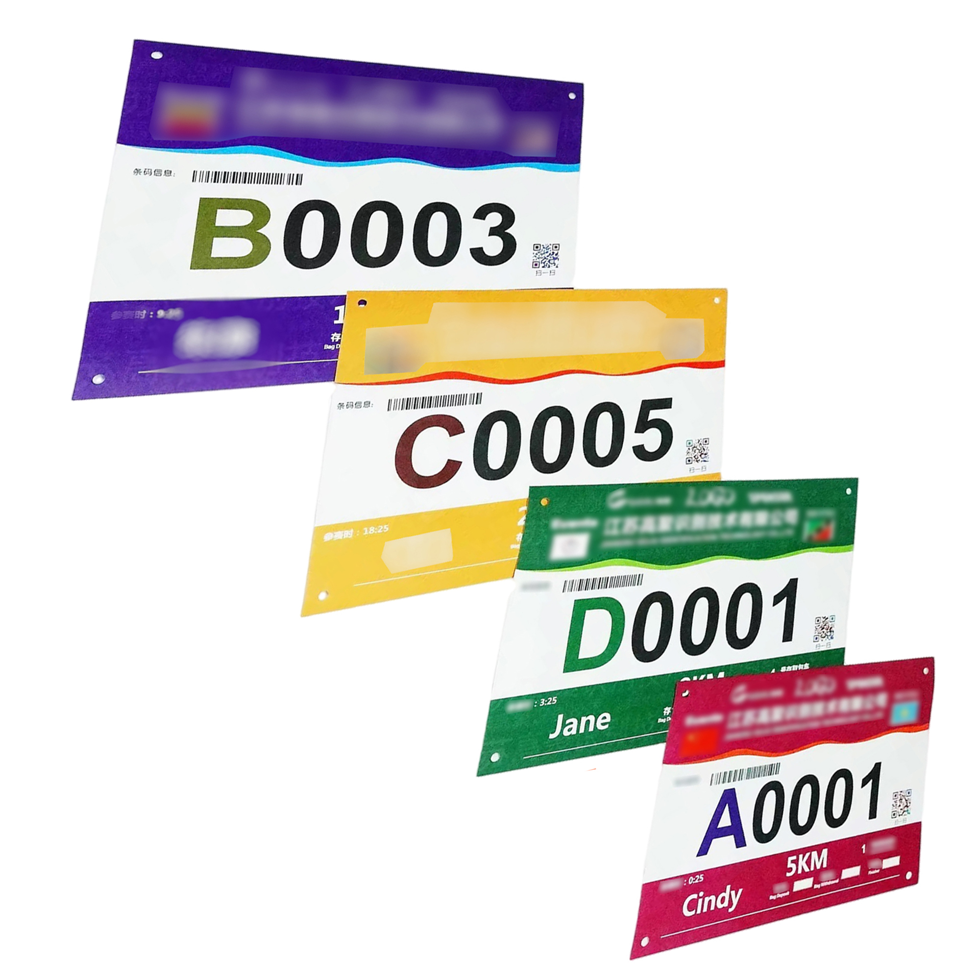 Waterproof Tyvek Race Number for Running Competitions MOQ50 2