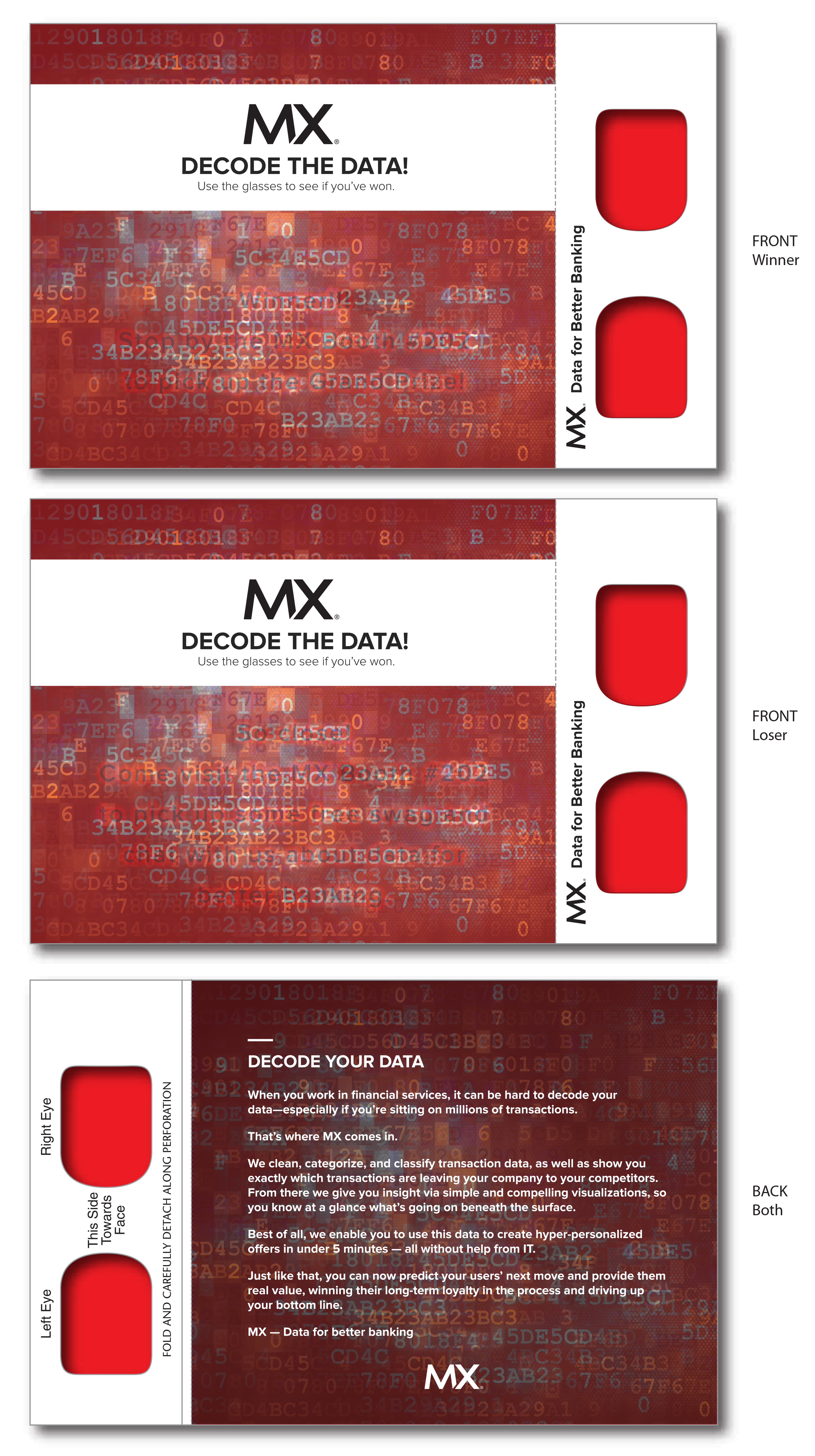 Decoder Greets Postcards - Red Decoder Lens - Custom Imprint 2