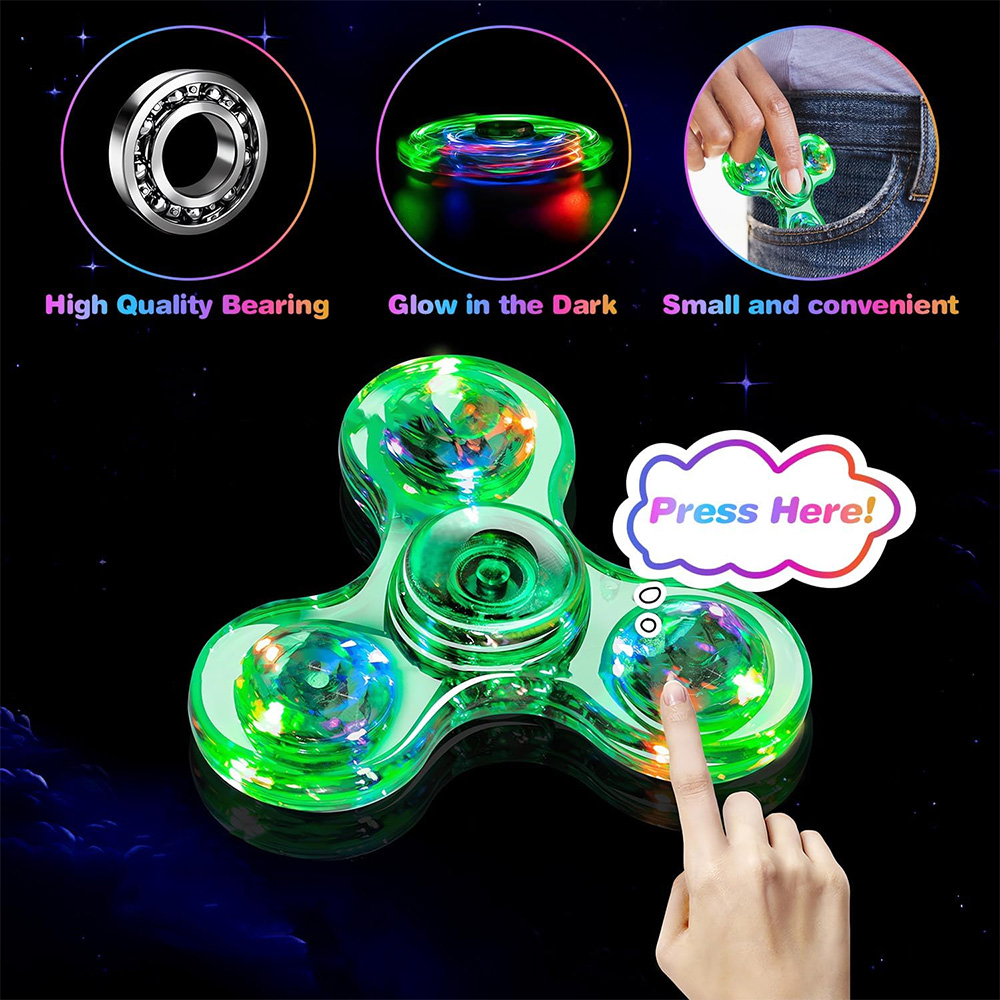 Custom Clear LED Light Fidget Spinner Toys 16