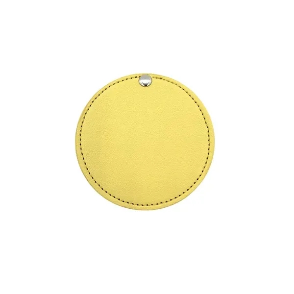 Portable Round Leather Makeup Mirror with Rotating 4