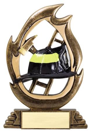 7 1/4" Tall Fireman Flame Series Award 2