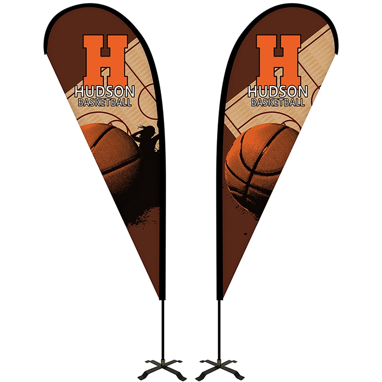 6' Portable Double Sided Teardrop Kit with Cross Base 3