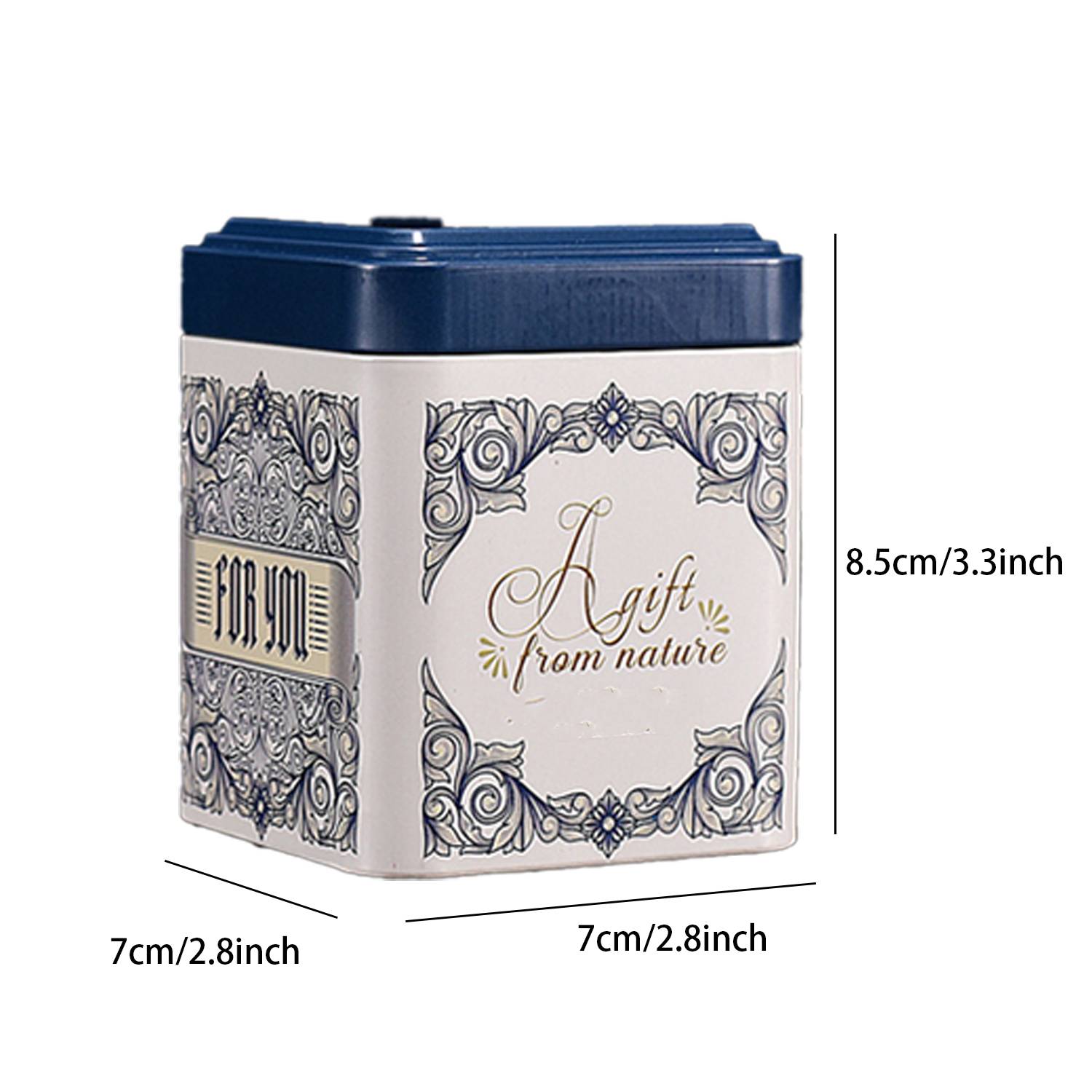 Empty Square Iron Tin Metal Tea Food Storage 6