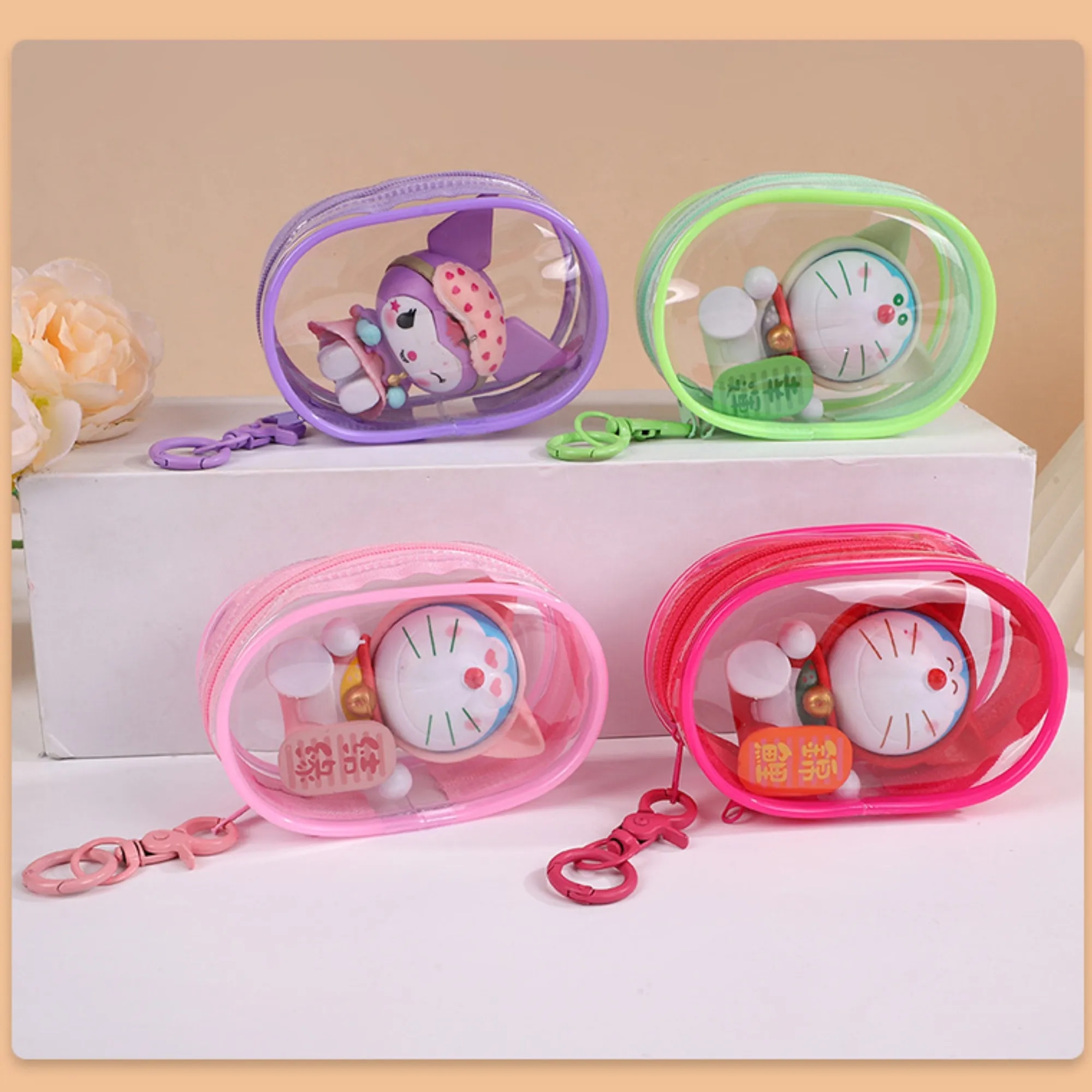 Transparent Organizer Bag Display Box With Keychain 3