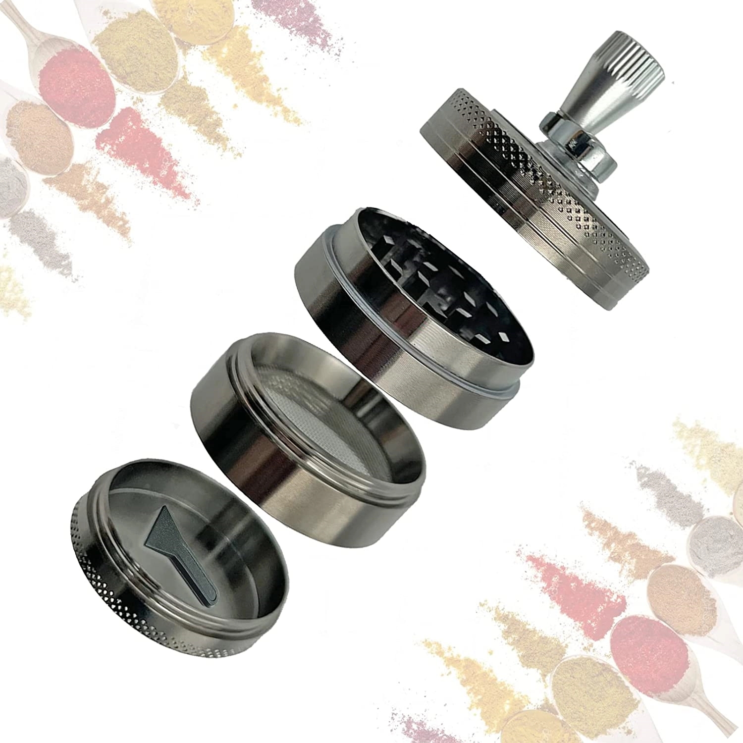 4-Layer Hand Crank Herb Grinder 4