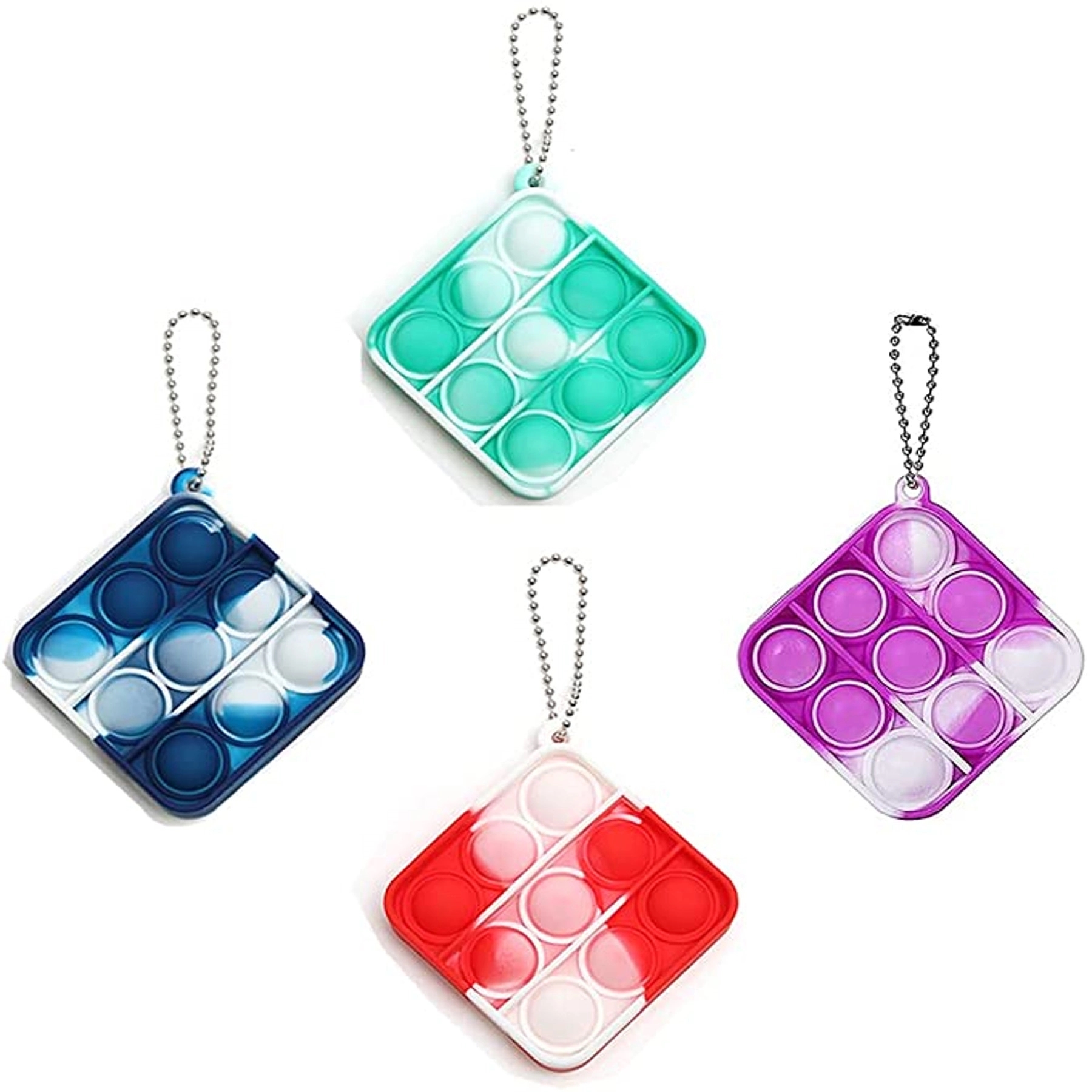 Square Pop Bubble Fidget Key Ring 3