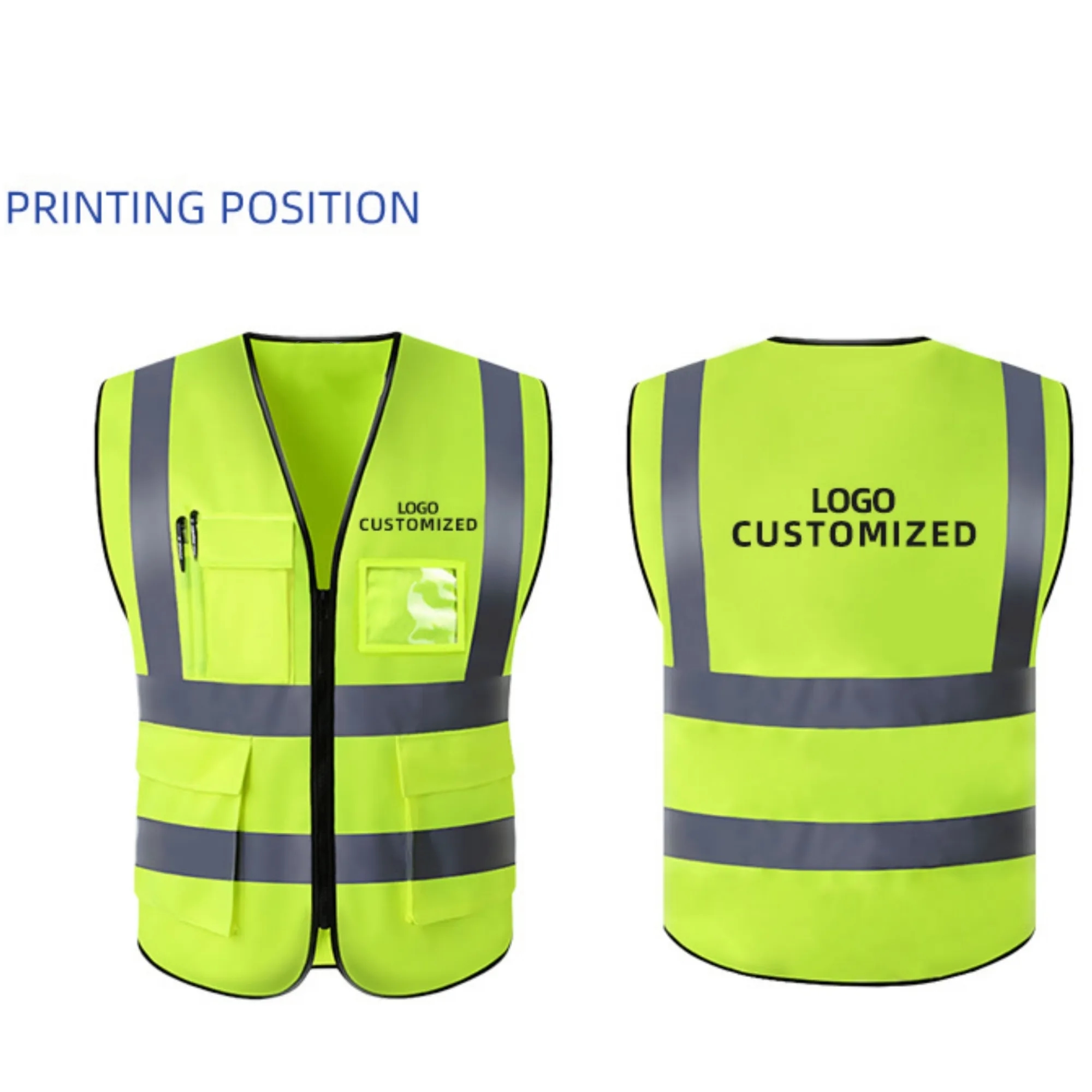High Visibility Reflective Work Safety Vest With Pockets 3