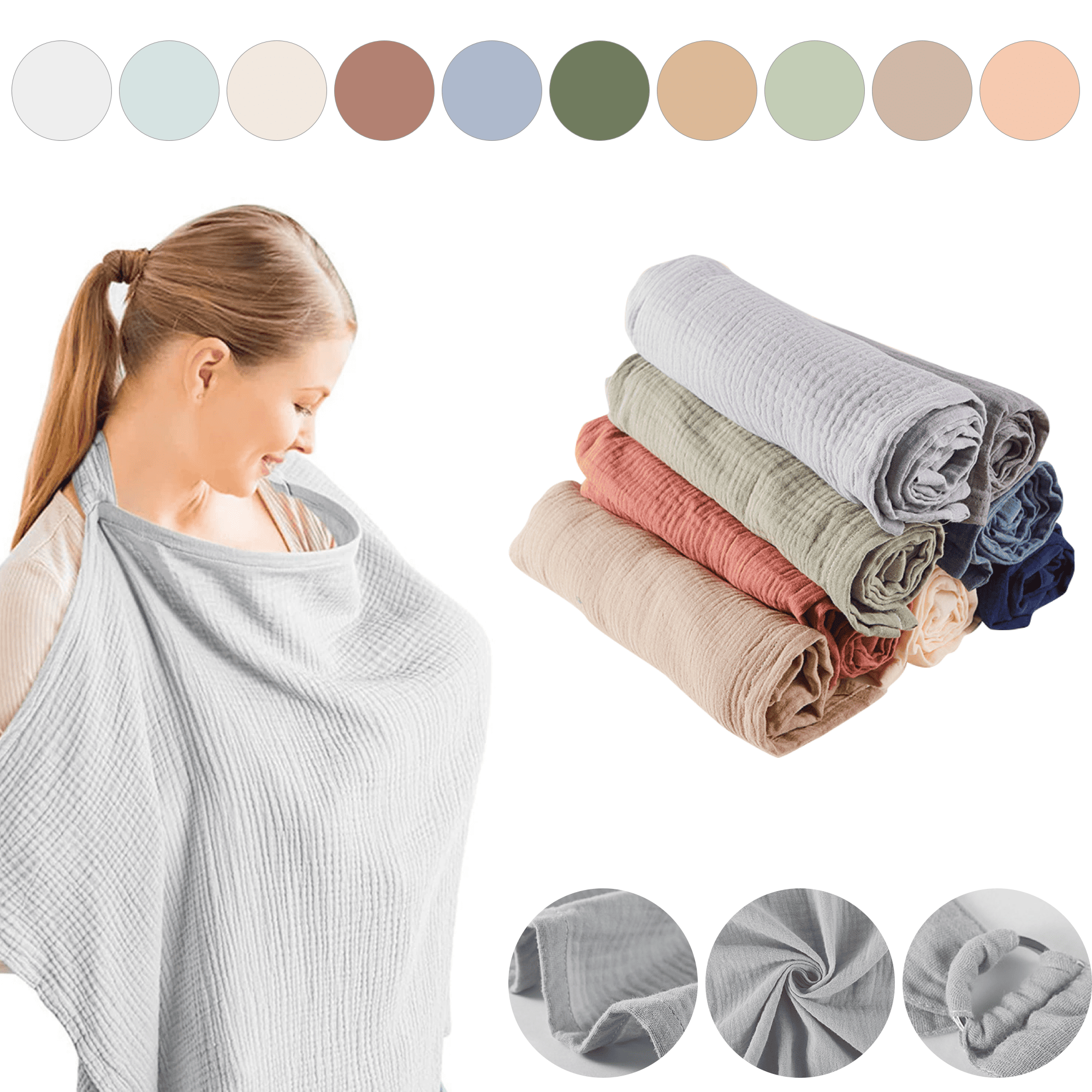 Soft Muslin Breathable Nursing Wrap 11