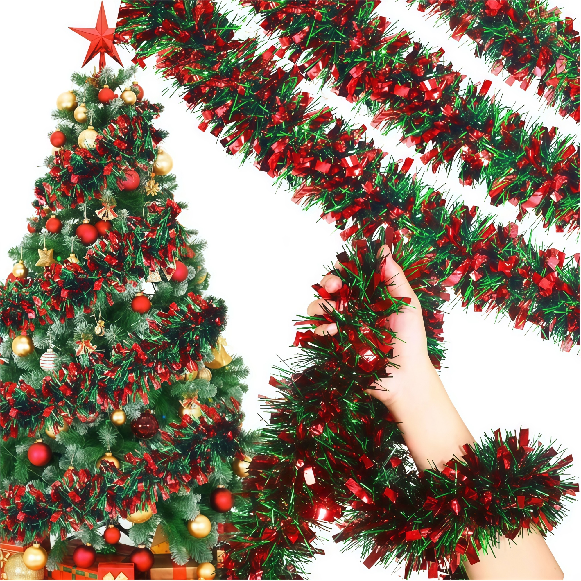 Holiday Tinsel Garland Decorations 2