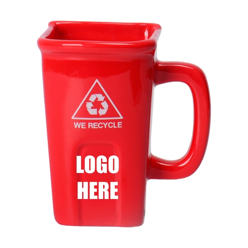 Custom 12 oz Ceramic Funny Trash Can Mug 7