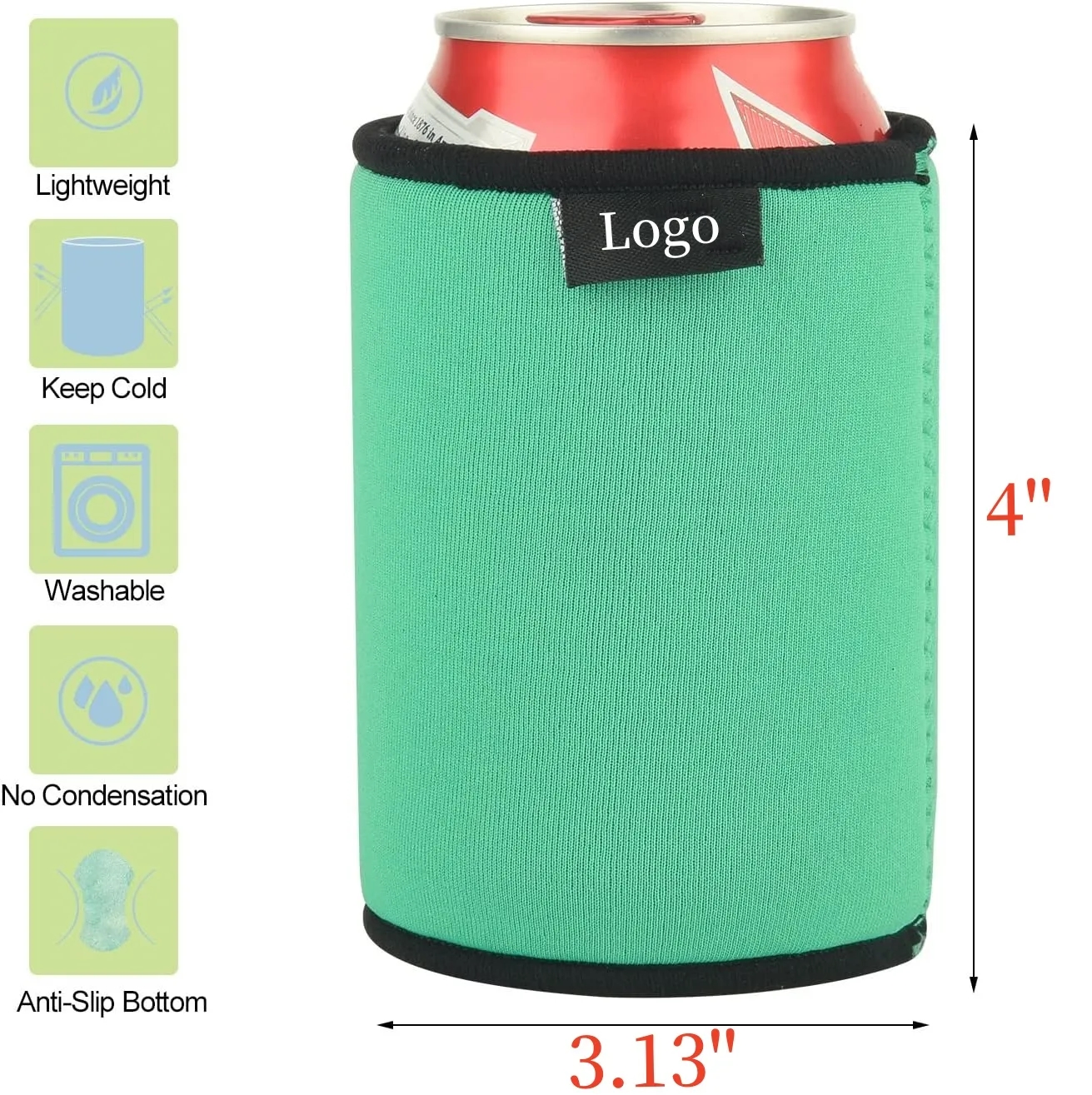 Collapsible Neoprene Can Cooler Holder, custom koozie with logo imprint 7