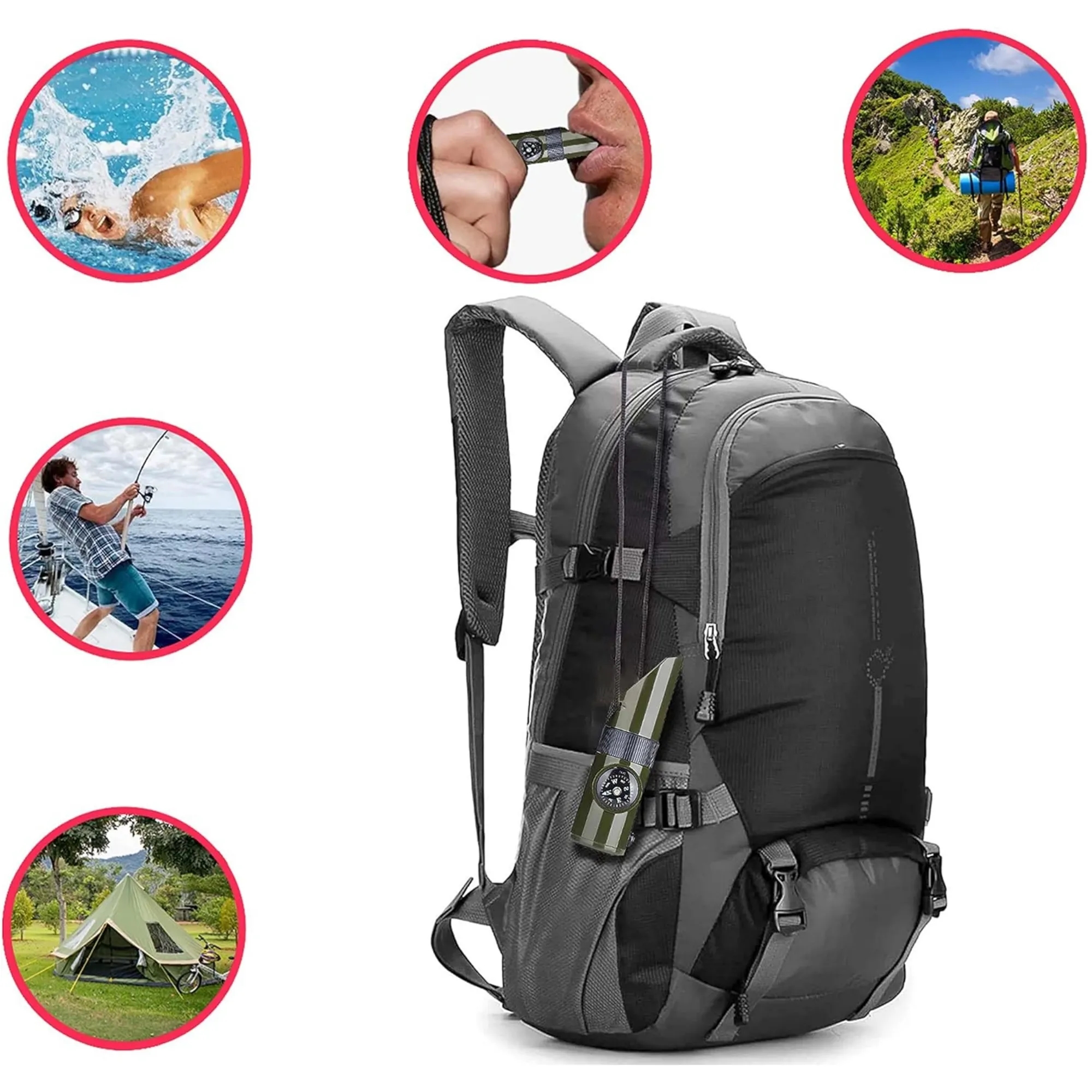 7-in-1 Outdoor Multifunctional Whistle with Lanyard 3