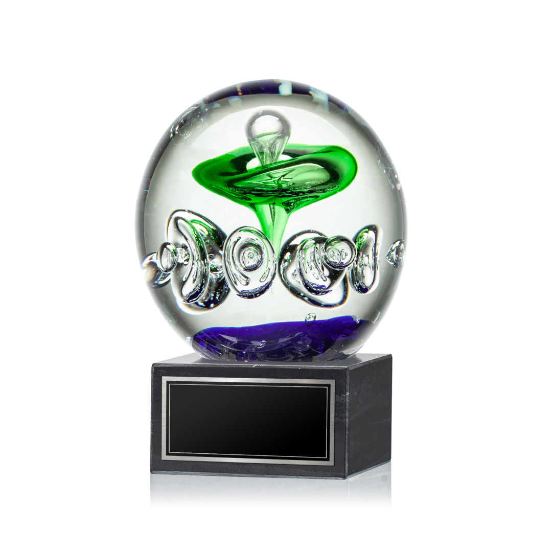 Aquarius Award on Square Marble Base 12