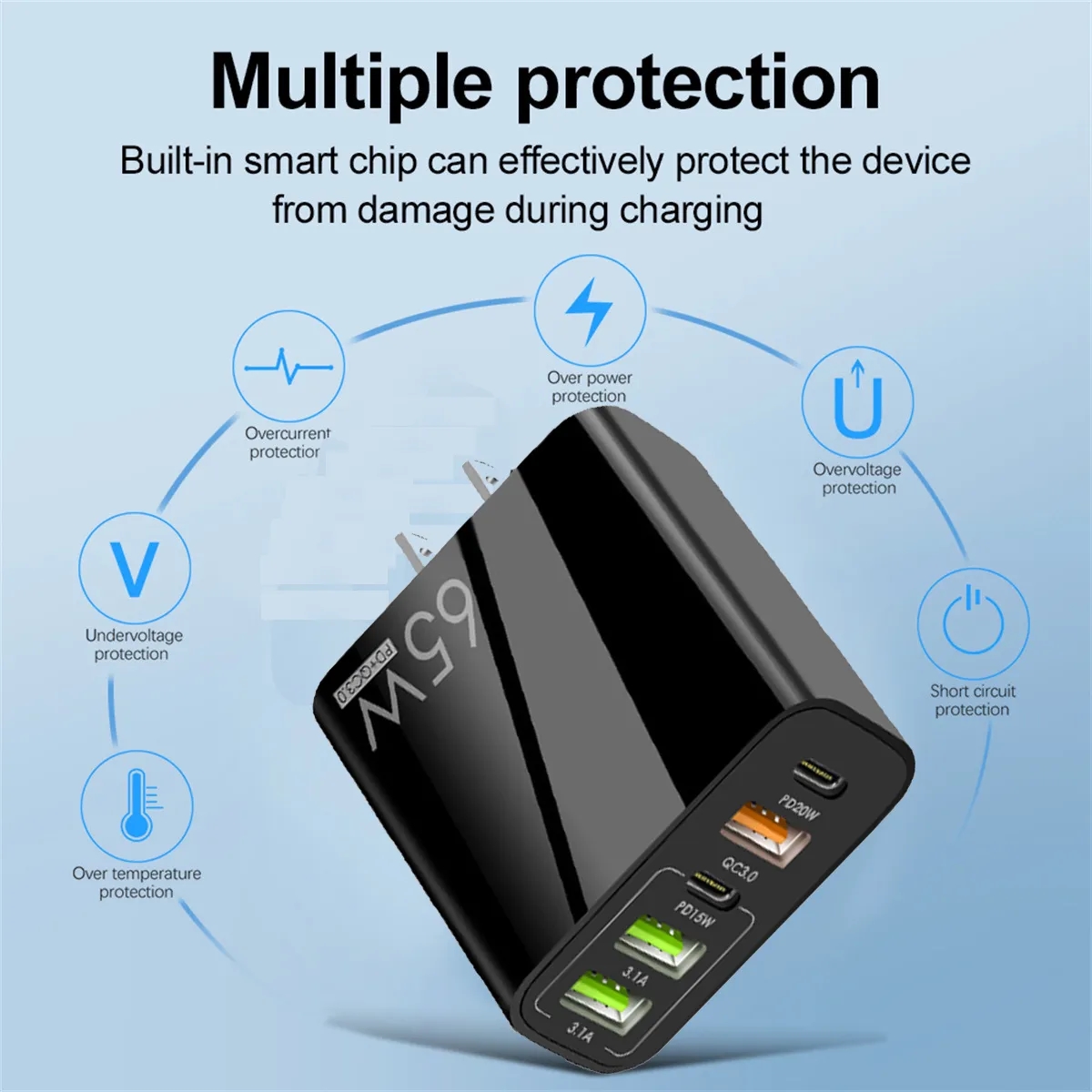 3-Port+Type C 48W Wall Charger 4