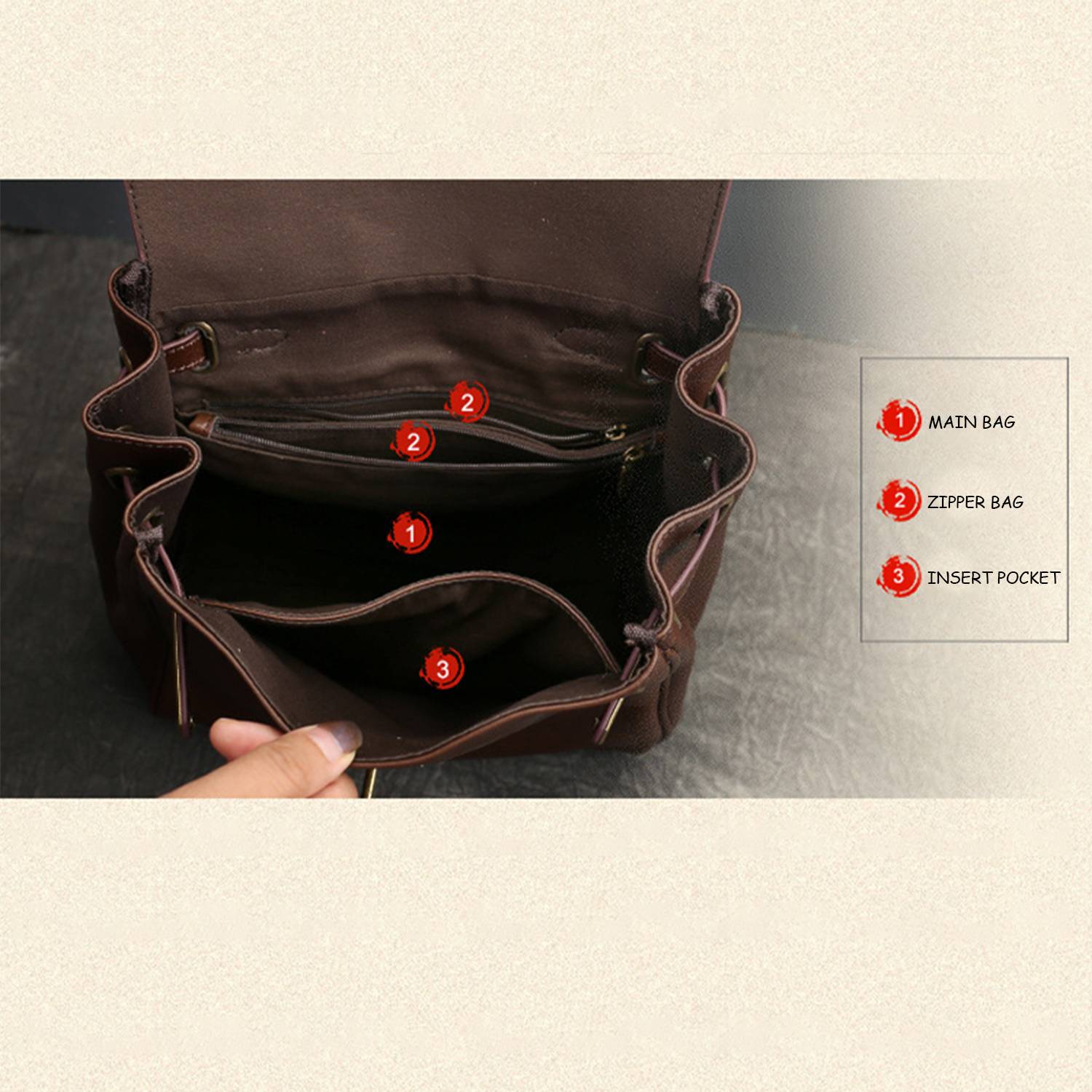 Women Large Capacity Genuine Leather Backpack 10