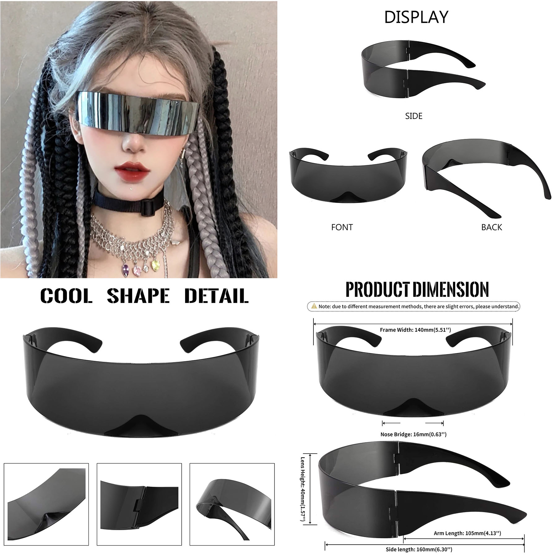 Futuristic Cyclops Cyber Visor Sunglasses 2