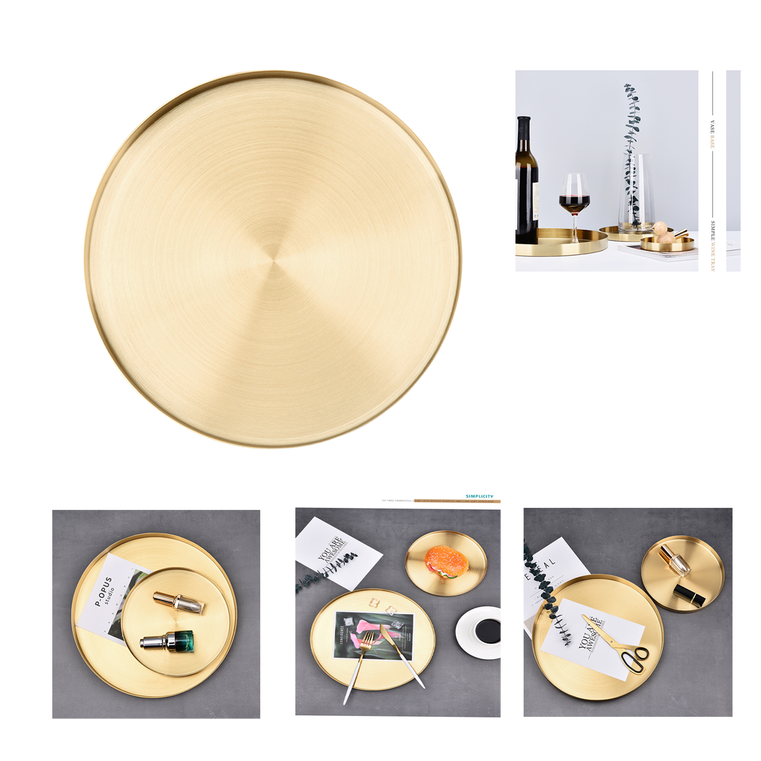 Gold Round Storage Tray 3