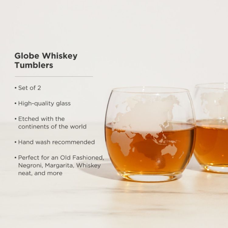 Viski® Globe Whiskey Tumbler, set of 2 8