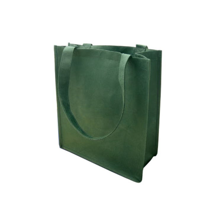 Shopping Totes - Dark Green 100G Non-Woven Poly 1